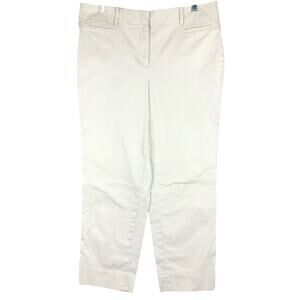Talbots Womens Pants Tan The Perfect Crop Cotton Blend Mid Rise Stretch 10